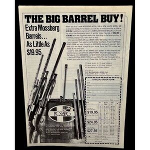 Mossberg Shotgun Barrels Print Ad Vintage 1980 Barrel Buy Hunting Shooting